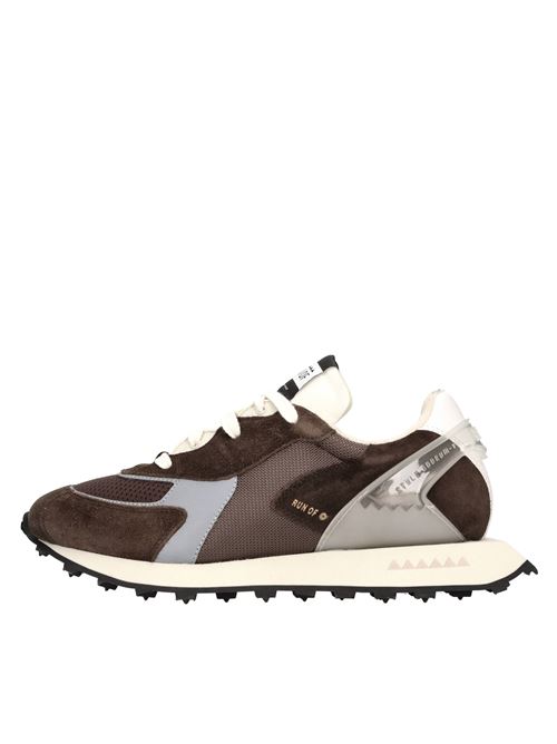 Sneakers in camoscio e tessuto RUN OF | BRAUN MMARRONE-BEIGE